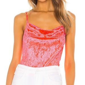 Amanda Uprichard Corey Bodysuit in Fluro Pink